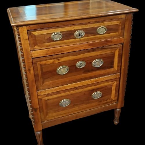 COPPIA DI COMODINI DI EPOCA LUIGI XVI FINE DEL XVIII SECOLO-photo-4