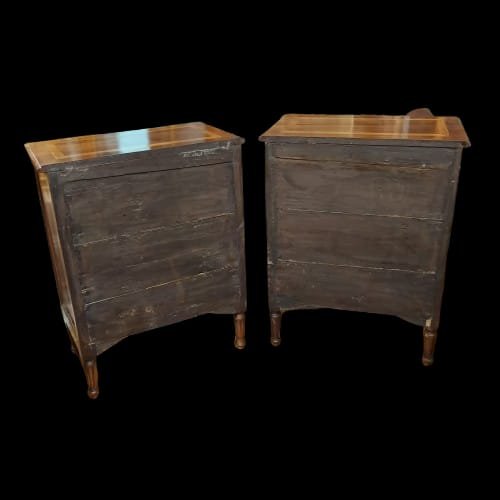 COPPIA DI COMODINI DI EPOCA LUIGI XVI FINE DEL XVIII SECOLO-photo-4