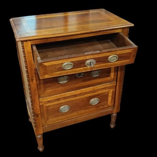 COPPIA DI COMODINI DI EPOCA LUIGI XVI FINE DEL XVIII SECOLO-photo-7