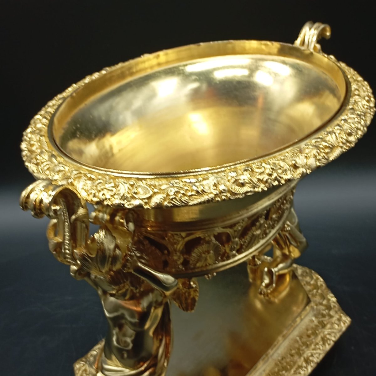 FIORIERA IN BRONZO DORATO DI EPOCA CARLO X-photo-3