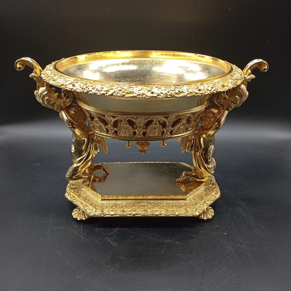 FIORIERA IN BRONZO DORATO DI EPOCA CARLO X