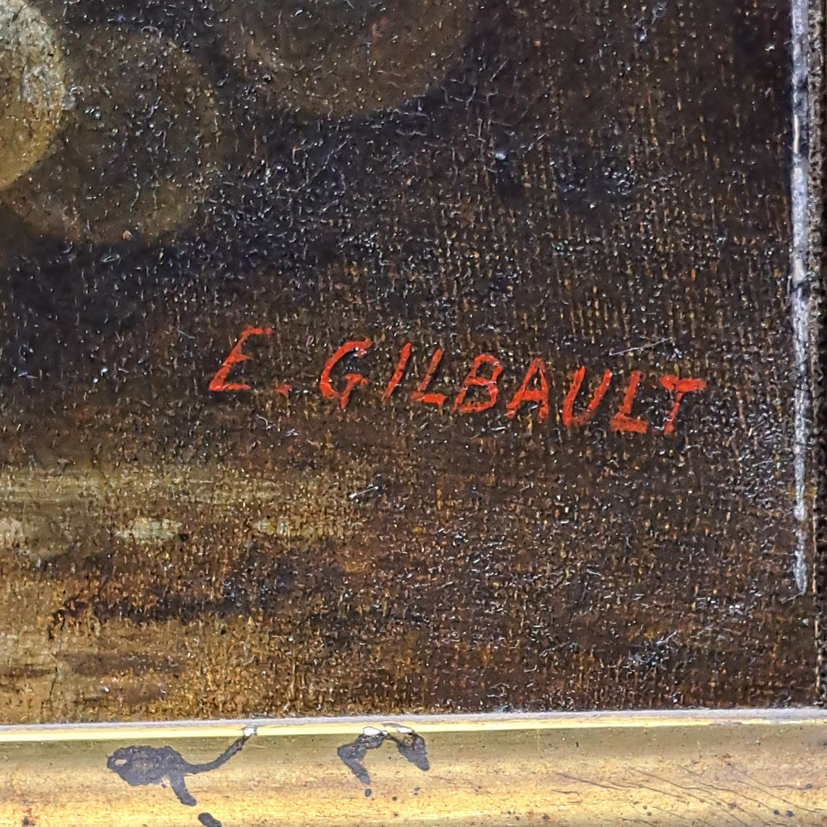 DIPINTO OLIO SU TELA DI JOSEPH-EUGENE GILBAULT 1848-1936-photo-3