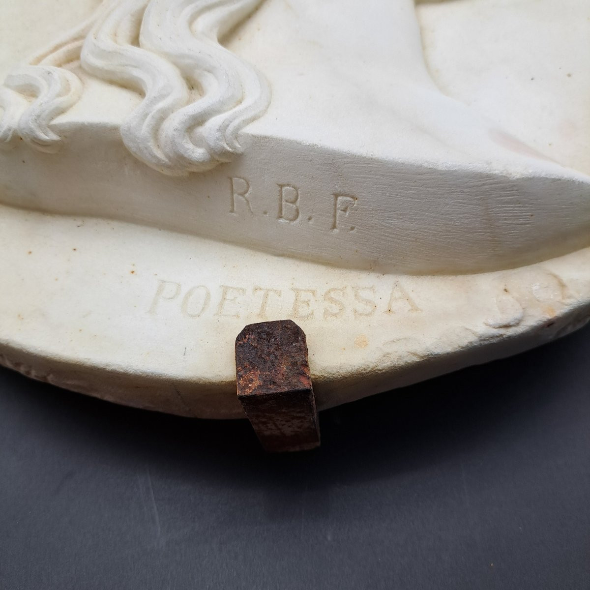 BASSORILIEVO IN MARMO DI ROSOLINO BARBERA DEL XIX SECOLO " 1838-1866 "-photo-4