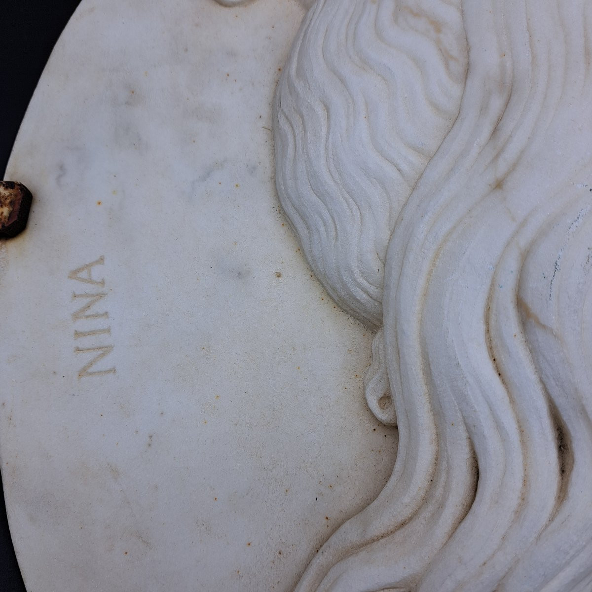 BASSORILIEVO IN MARMO DI ROSOLINO BARBERA DEL XIX SECOLO " 1838-1866 "-photo-1