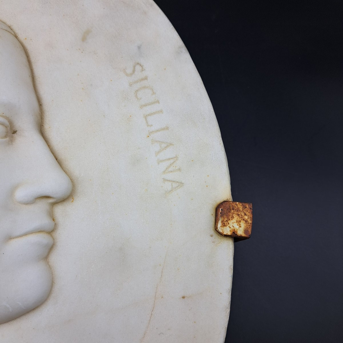 BASSORILIEVO IN MARMO DI ROSOLINO BARBERA DEL XIX SECOLO " 1838-1866 "-photo-2