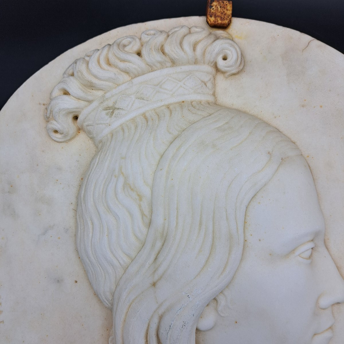 BASSORILIEVO IN MARMO DI ROSOLINO BARBERA DEL XIX SECOLO " 1838-1866 "-photo-3