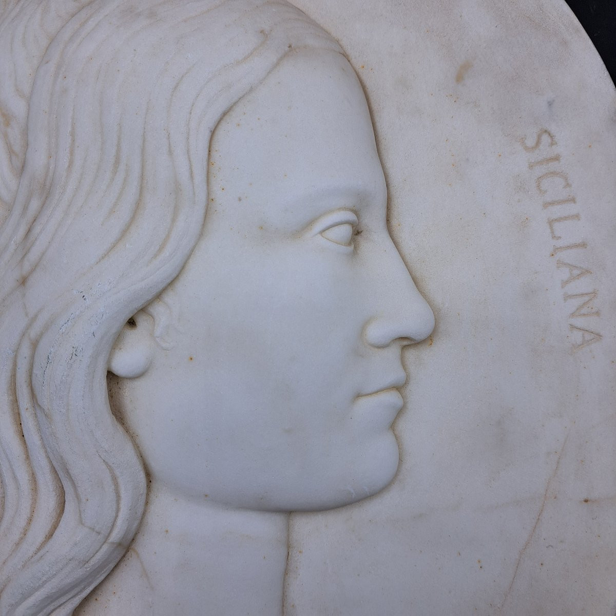 BASSORILIEVO IN MARMO DI ROSOLINO BARBERA DEL XIX SECOLO " 1838-1866 "-photo-4