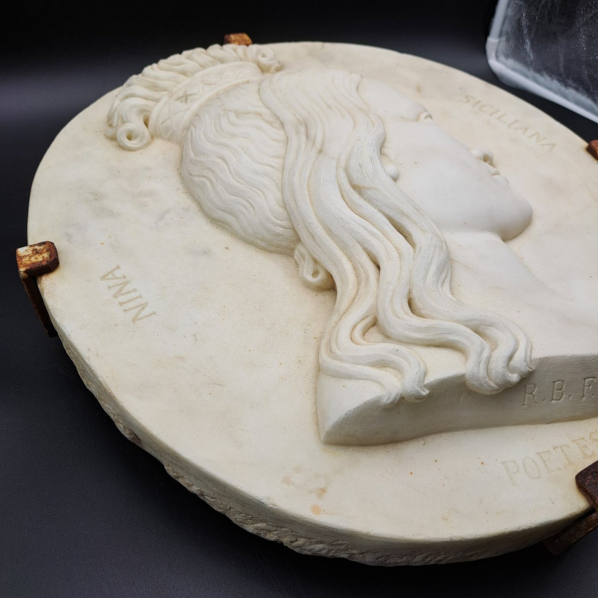 BASSORILIEVO IN MARMO DI ROSOLINO BARBERA DEL XIX SECOLO " 1838-1866 "-photo-7