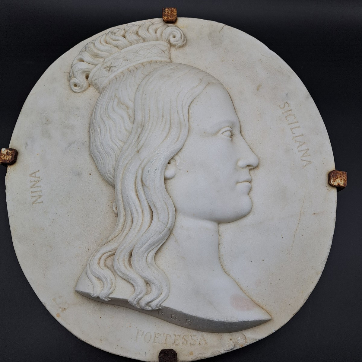 BASSORILIEVO IN MARMO DI ROSOLINO BARBERA DEL XIX SECOLO " 1838-1866 "