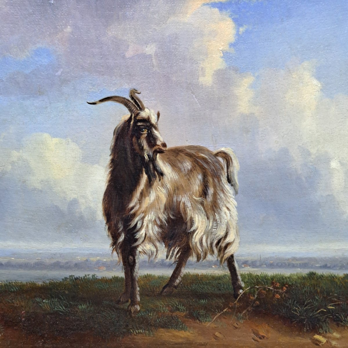 DIPINTO OLIO SU TAVOLA FIRMATO E DATATO A. MINET 1848-photo-2