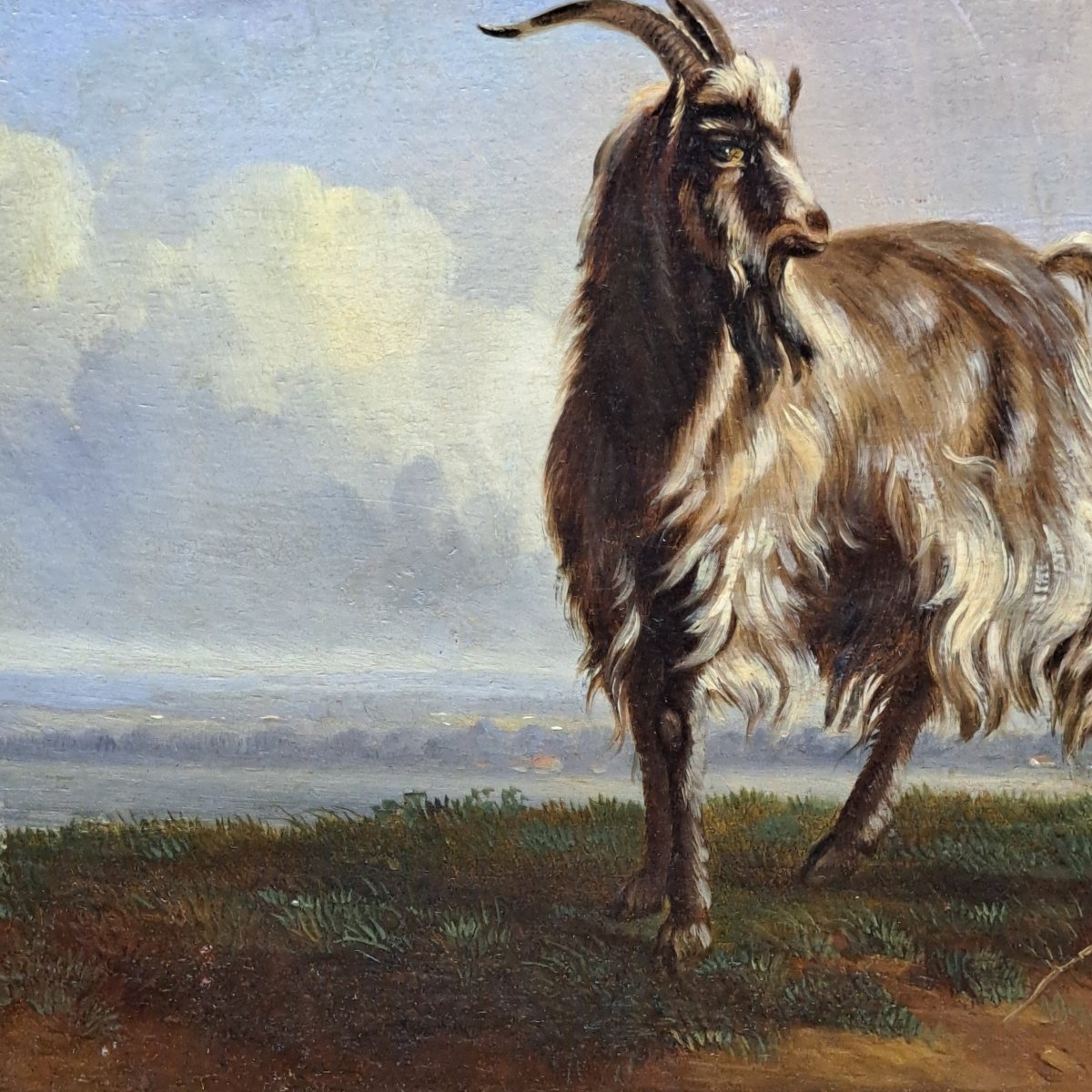 DIPINTO OLIO SU TAVOLA FIRMATO E DATATO A. MINET 1848-photo-3