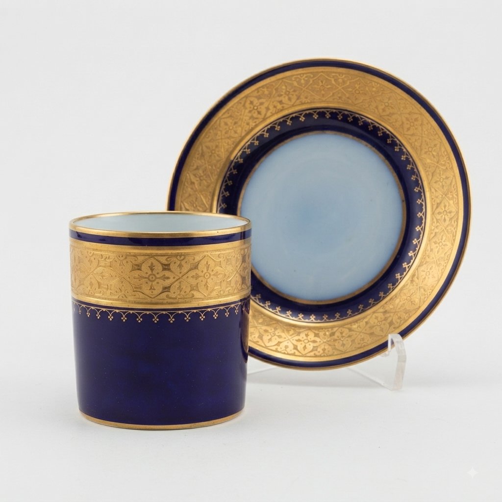 TAZZINA CON PIATTINO LIMOGES DELLA META' DEL XIX SECOLO FIRMATA JEAN POUYAT-photo-4