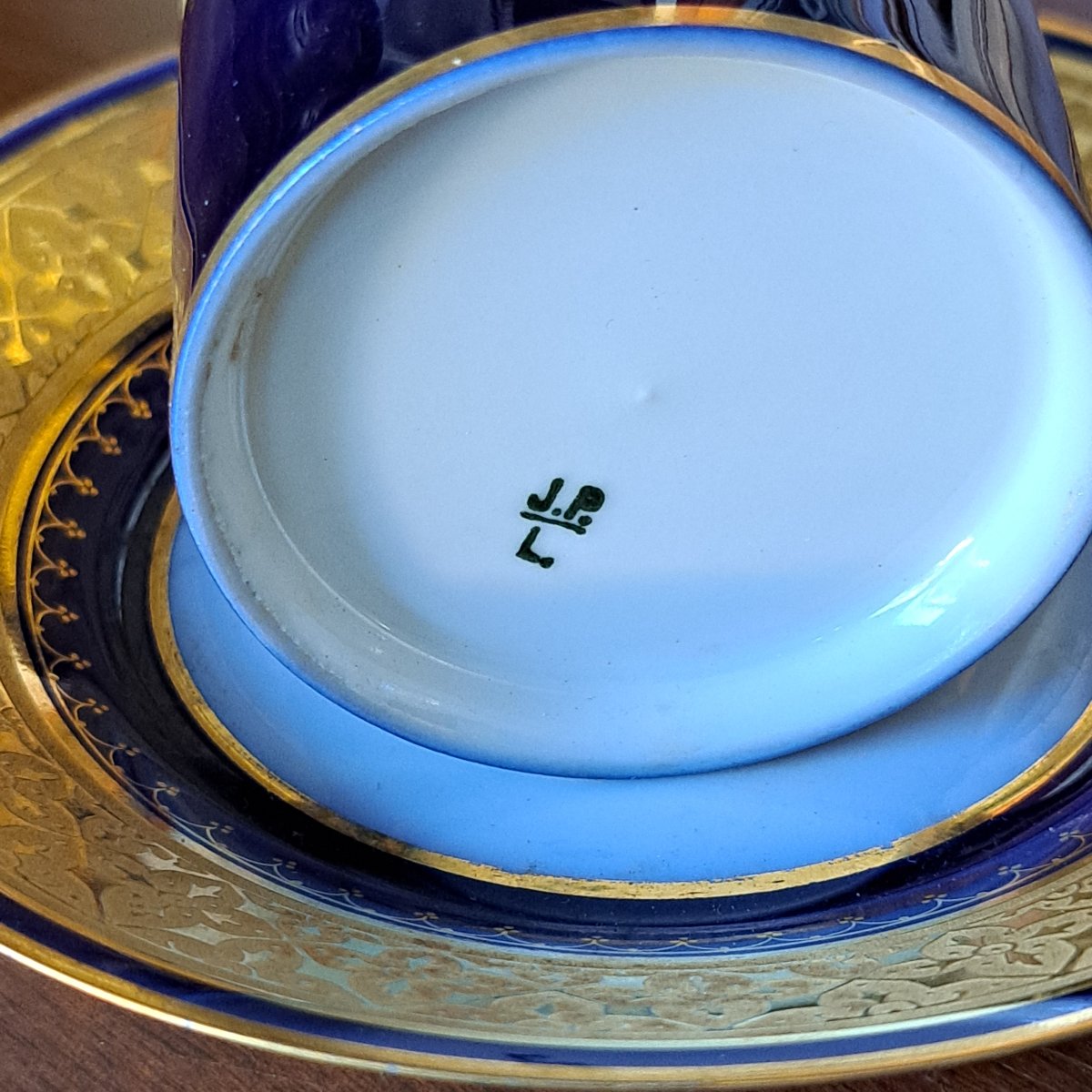 TAZZINA CON PIATTINO LIMOGES DELLA META' DEL XIX SECOLO FIRMATA JEAN POUYAT-photo-5