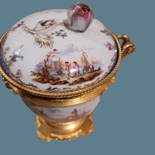 COPPIA DI BRUCIAPROFUMI DELLA SECONDA META' DEL XIX SECOLO DI MEISSEN AUGUST REX HELENA WOLFSOH-photo-4