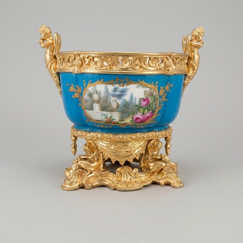 COPPA IN PORCELLANA DI SEVRES DELLA SECONDA META' DEL XVIII SECOLO