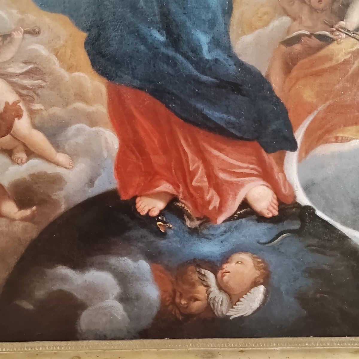 ANTICO DIPINTO IMMACOLATA CONCEZIONE DEL XVIII SECOLO-photo-2