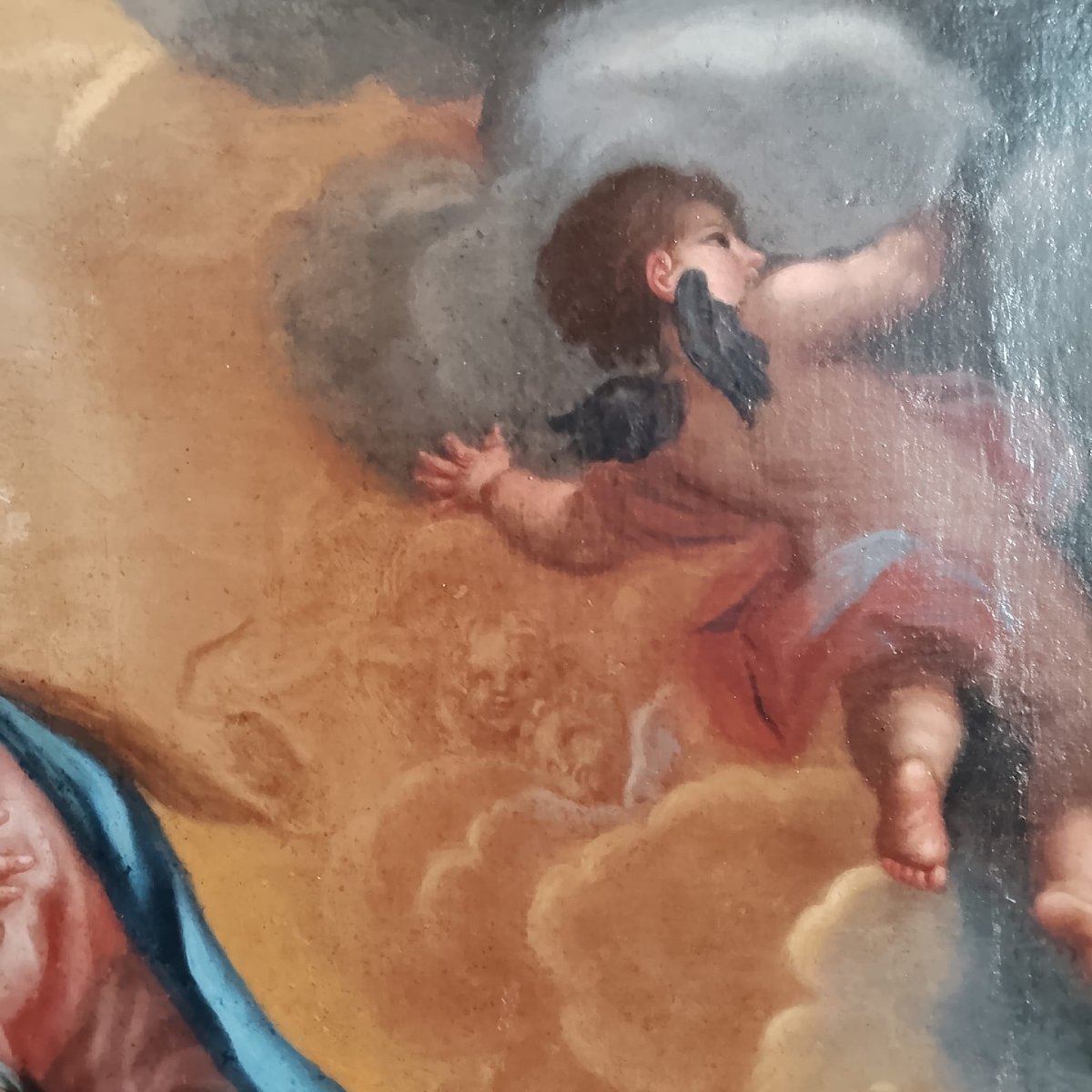 ANTICO DIPINTO IMMACOLATA CONCEZIONE DEL XVIII SECOLO-photo-5
