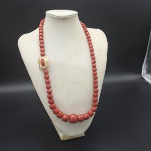 ANTICA COLLANA IN CORALLO DI TRAPANI EPOCA FINE XIX SECOLO