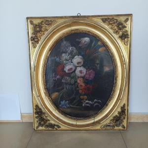 Dipinto olio su tela della fine del XVIII secolo raffigurante natura morta, dove si evidenzia l