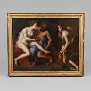 DIPINTO ANTICO LOT E LE FIGLIE DELLA FINE DEL XVII INIZI DEL XVIII SECOLO