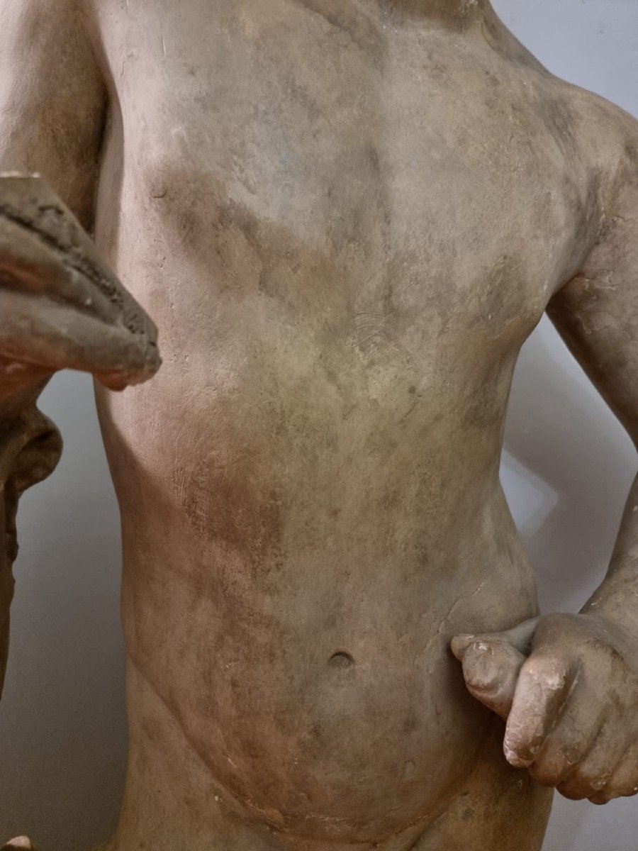 Grande scultura in gesso raffigurante Apollo -photo-4