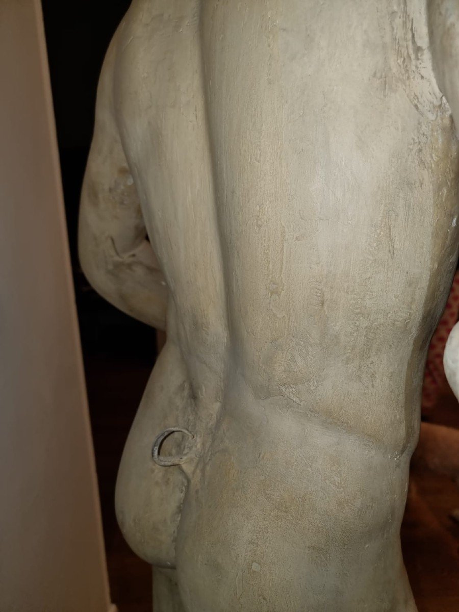 Grande scultura in gesso raffigurante Apollo -photo-1