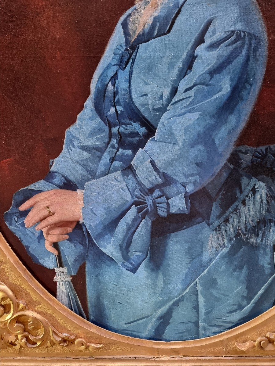 Dipinto olio su tela raffigurante figura femminile-photo-3