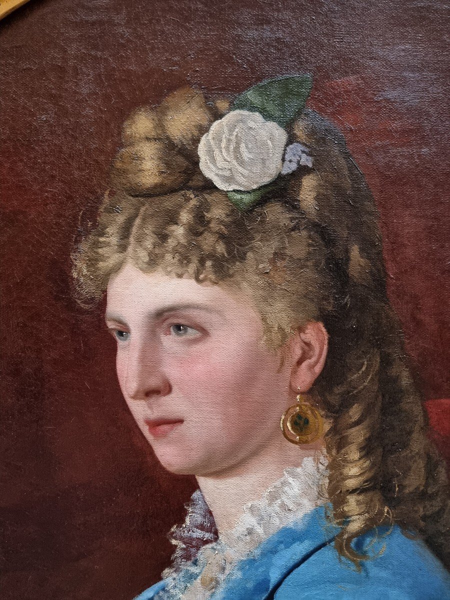 Dipinto olio su tela raffigurante figura femminile-photo-5