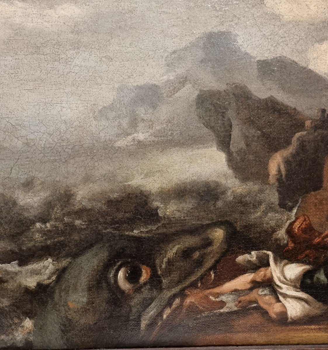 Raro dipinto raffigurante 'Giona sputato dal pesce '-photo-2