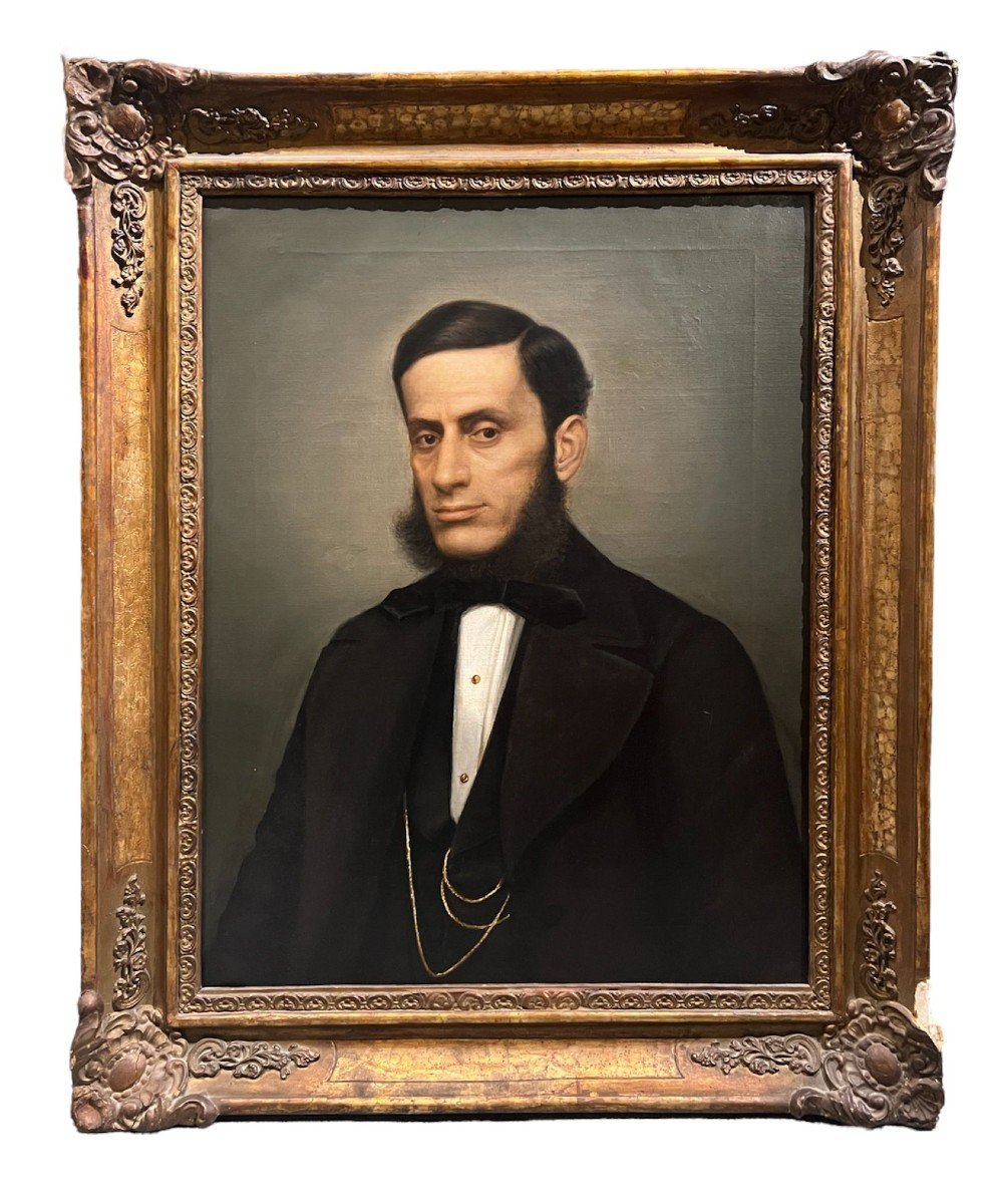 Dipinto olio su tela di nobiluomo