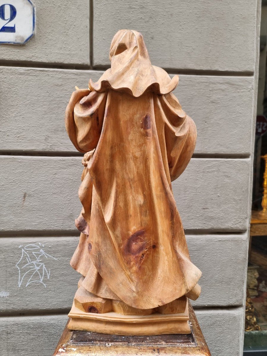 Bellissima scultura lignea raffigurante Sant'Anna e Maria-photo-6