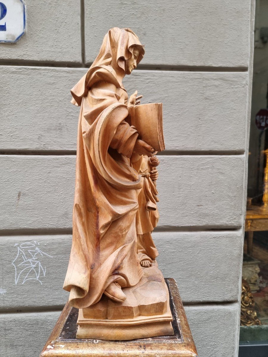 Bellissima scultura lignea raffigurante Sant'Anna e Maria-photo-7
