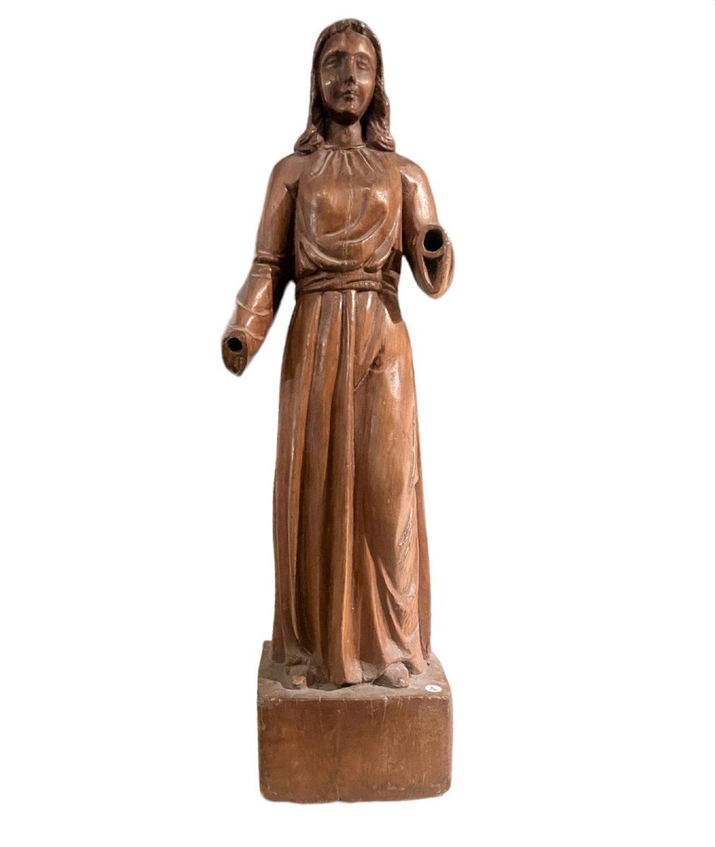 Scultura lignea raffigurante figura femminile