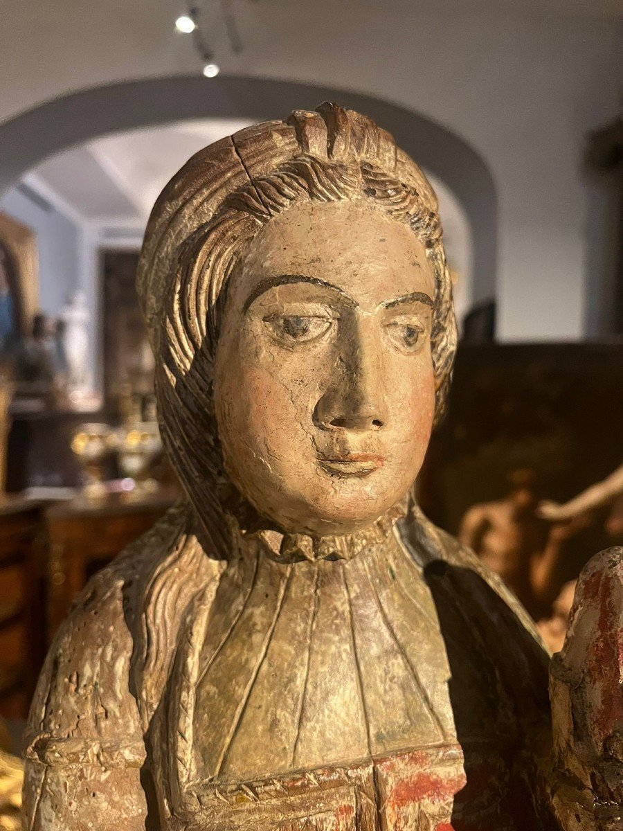 Rara scultura di Santa Barbara XV secolo -photo-3
