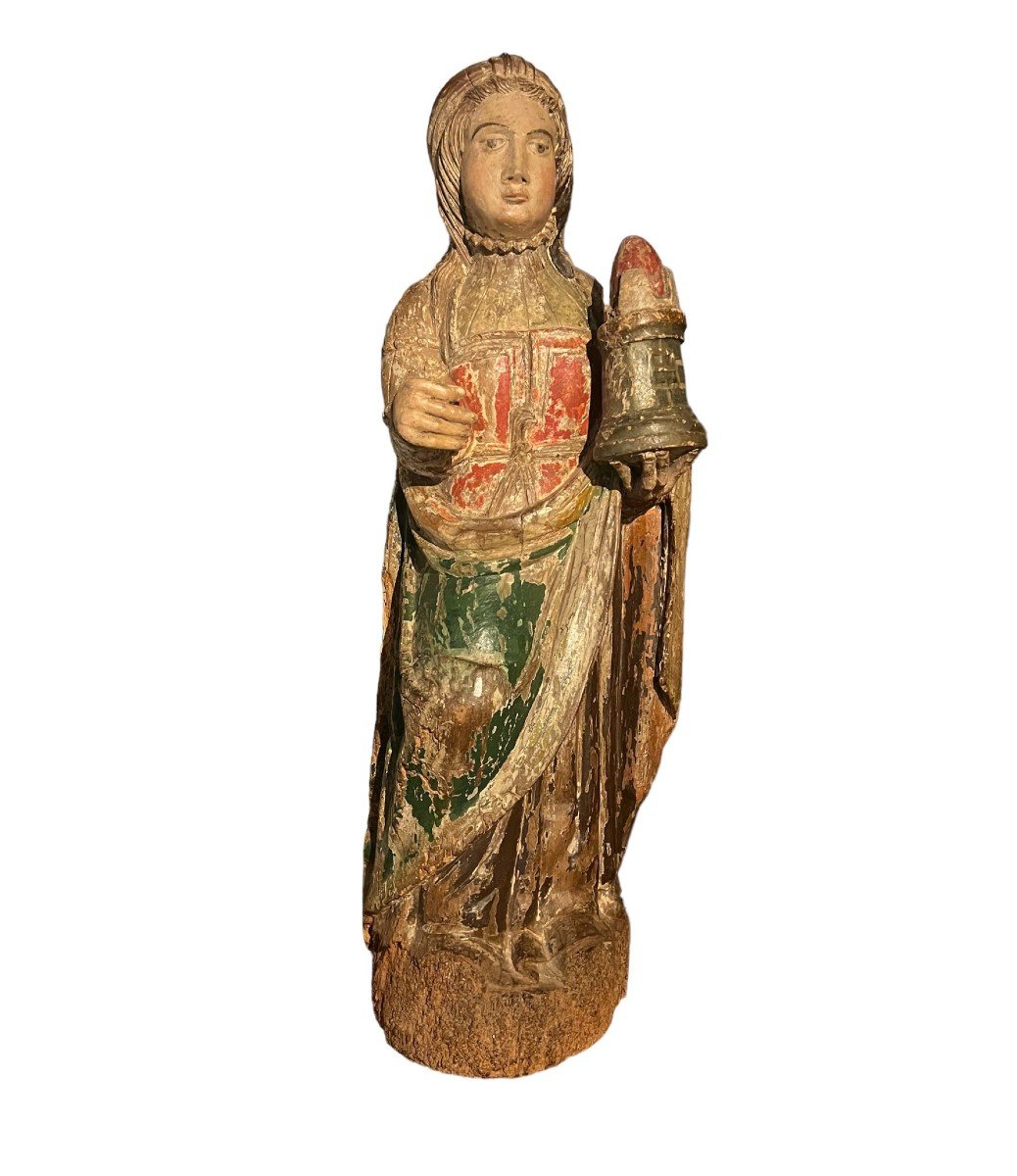 Rara scultura di Santa Barbara XV secolo 