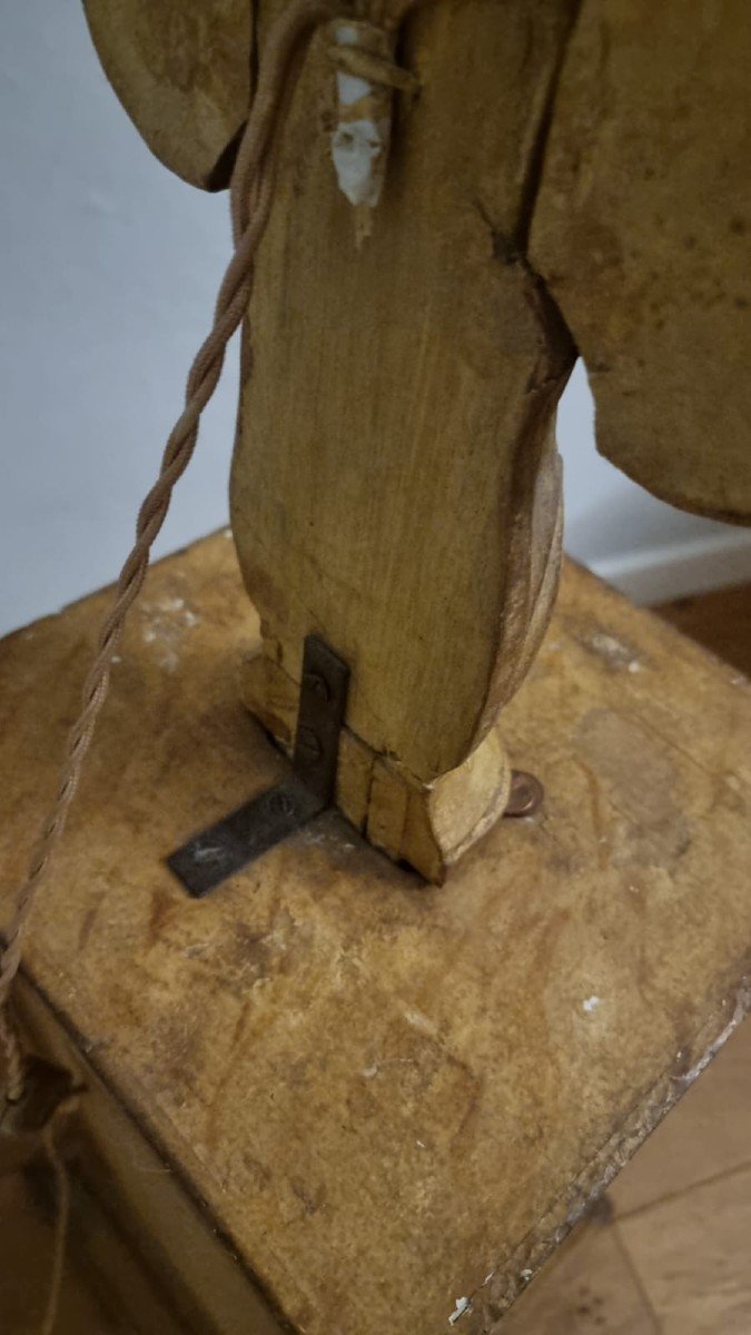 Coppia di torciere in legno intagliato-photo-3