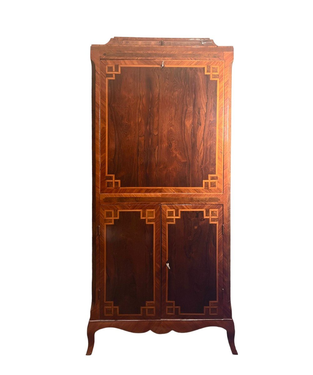 Bellissimo secretaire "a urna" lastronato