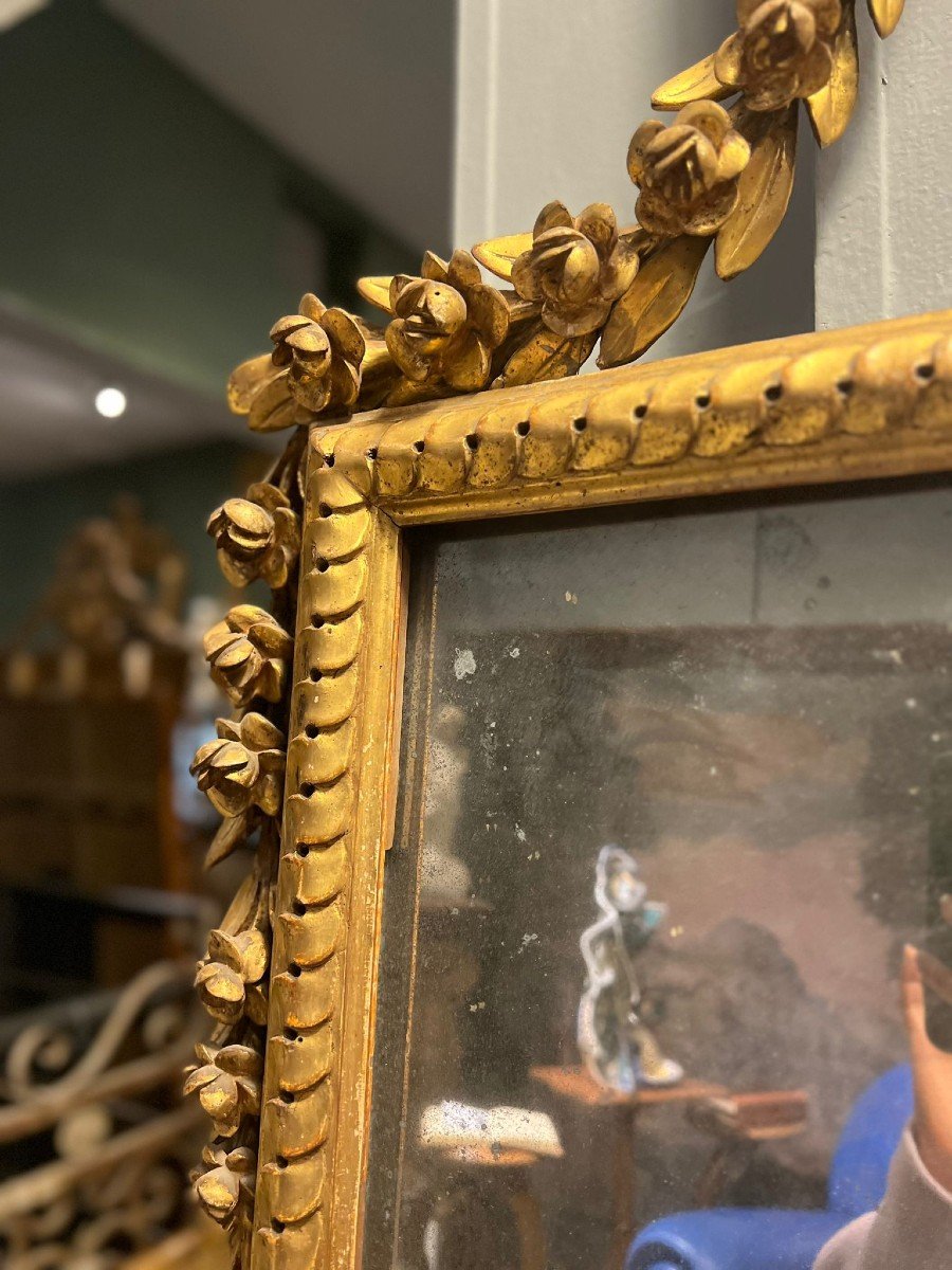 Specchiera in legno dorato Luigi XVI-photo-2