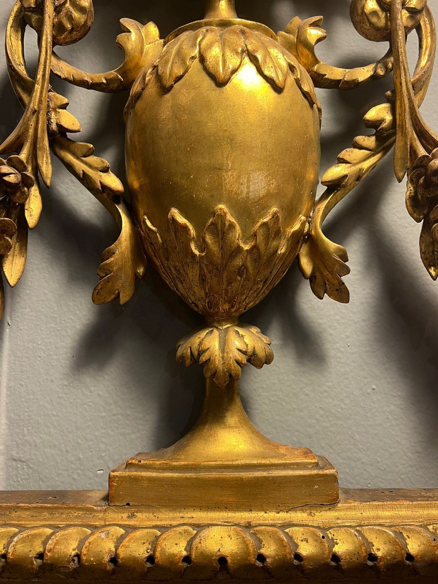 Specchiera in legno dorato Luigi XVI-photo-2