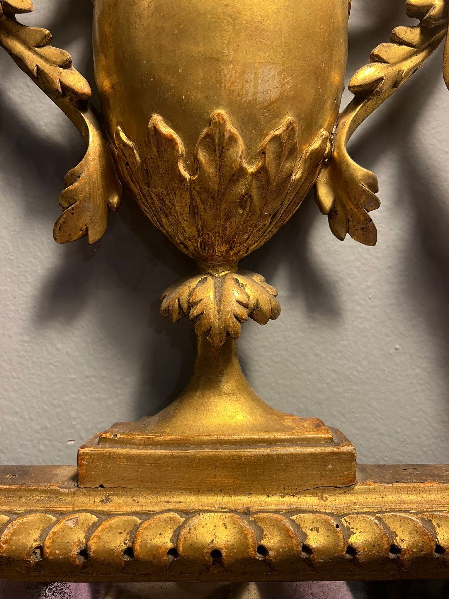Specchiera in legno dorato Luigi XVI-photo-4