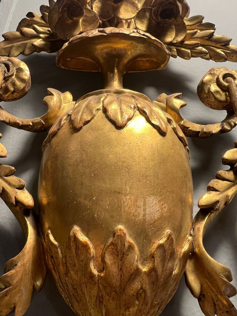 Specchiera in legno dorato Luigi XVI-photo-5