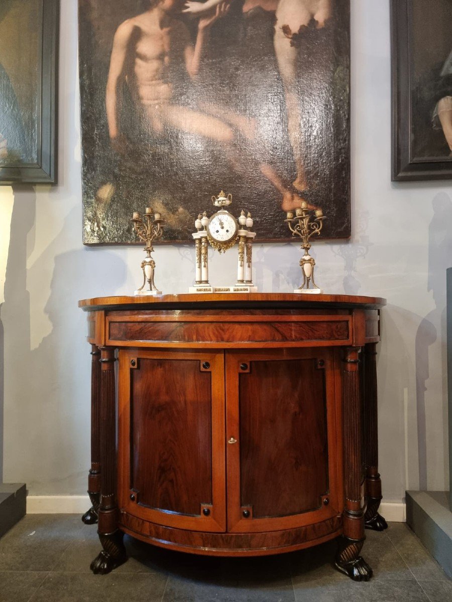 Credenza demi lune in legno di noce  XIX secolo-photo-7