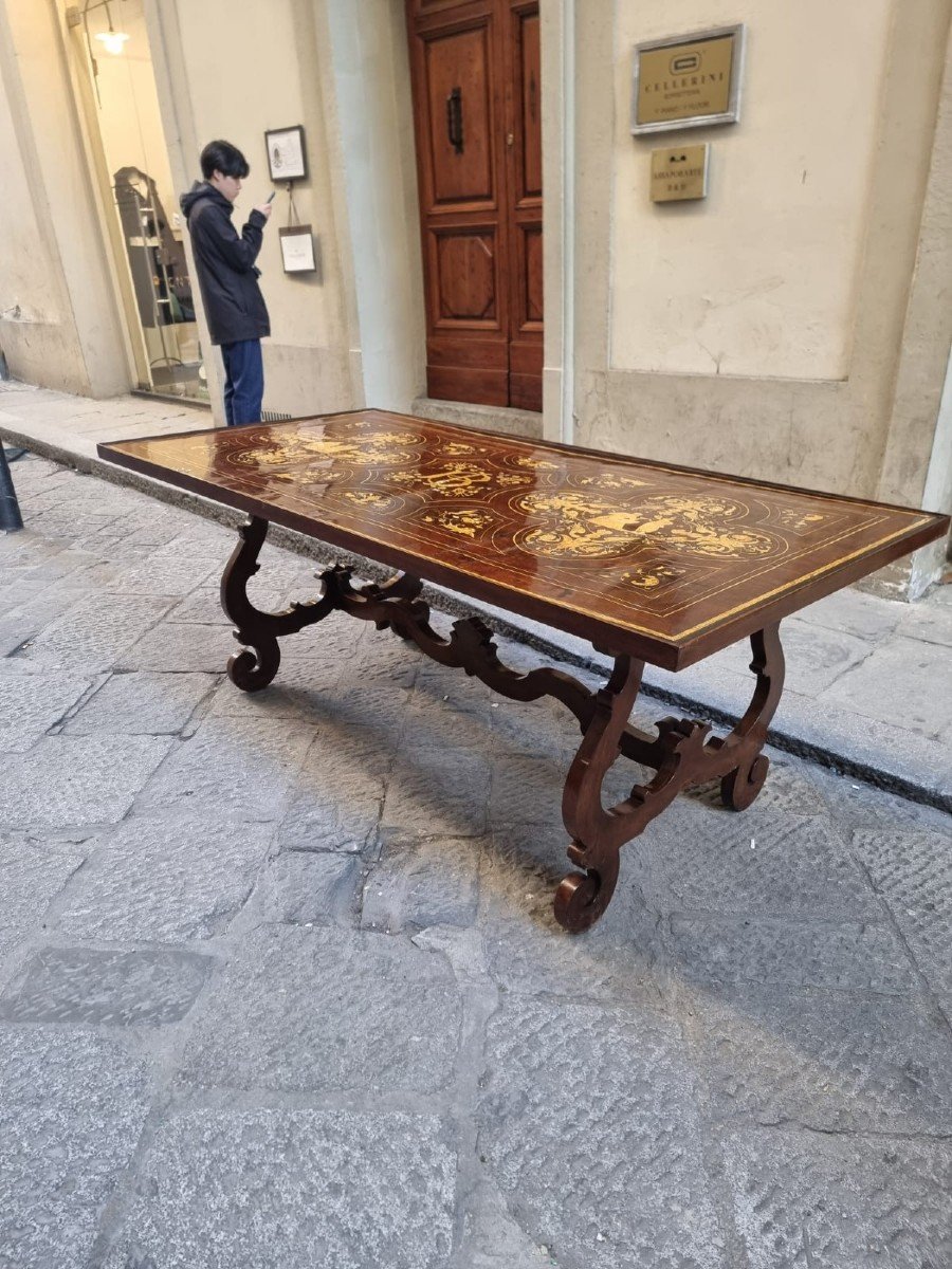 Bellissimo tavolo intarsiato Firenze capitale. -photo-2