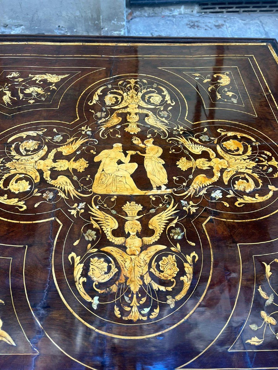 Bellissimo tavolo intarsiato Firenze capitale. -photo-1
