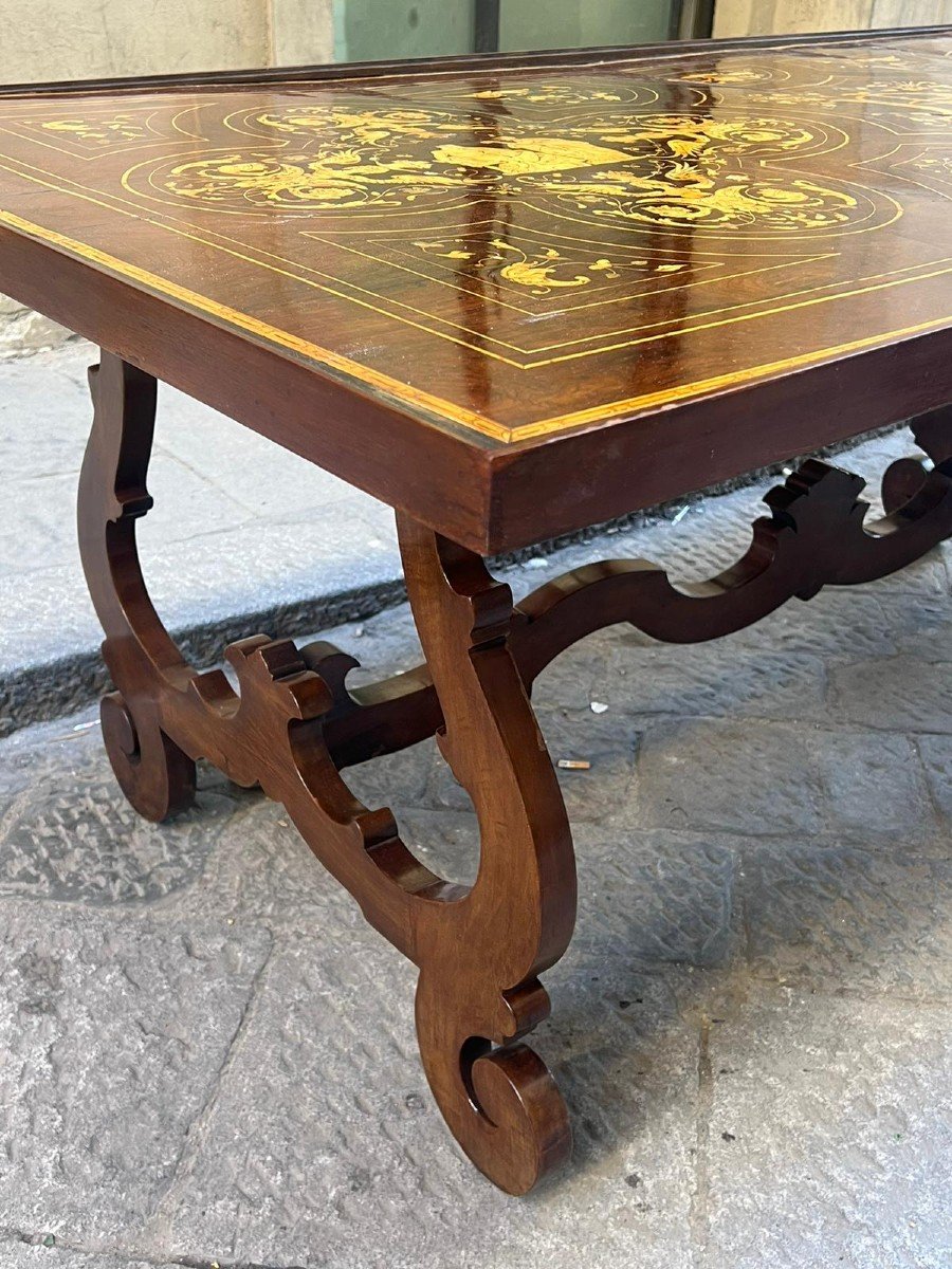 Bellissimo tavolo intarsiato Firenze capitale. -photo-5