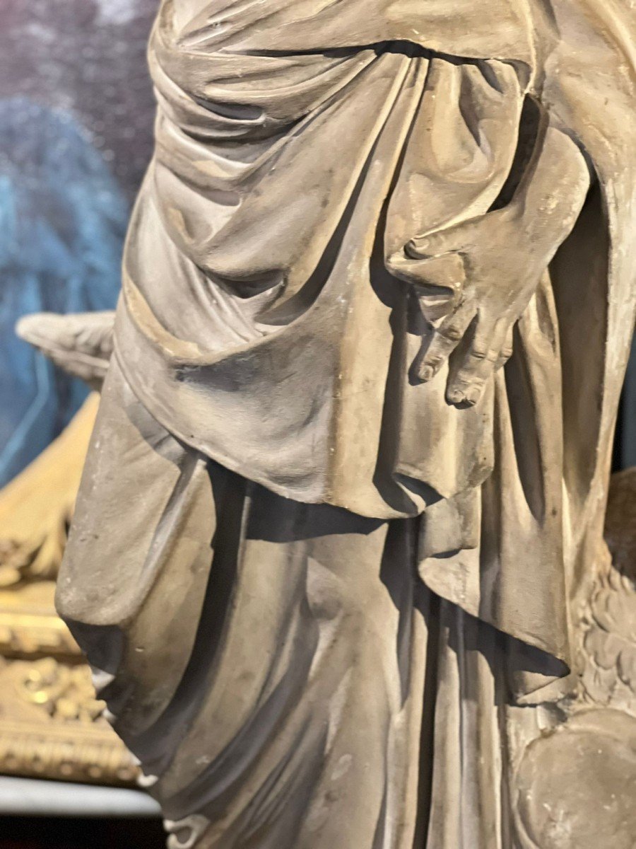 Coppia di sculture in stucco antico raffigurante Cerere e Giove-photo-6