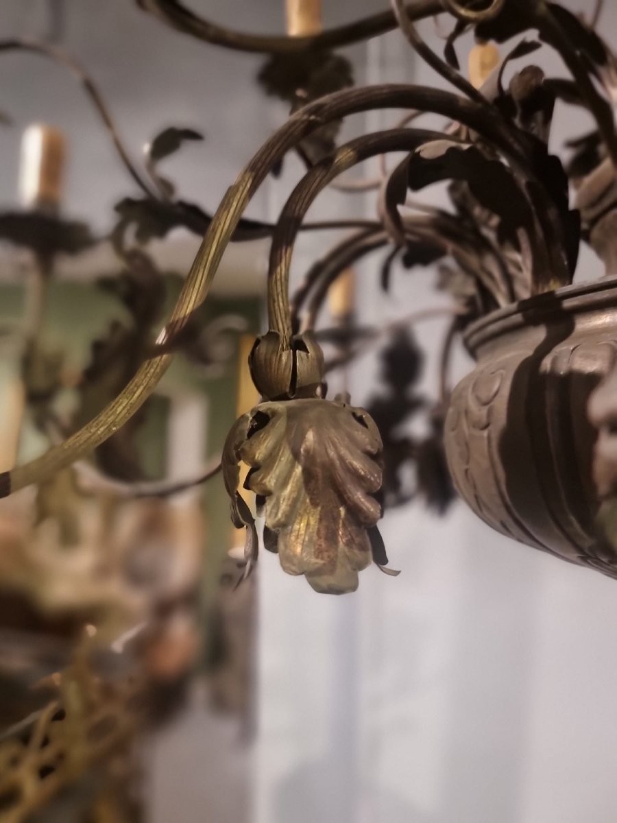 Coppia di lampadari in ottone-photo-2