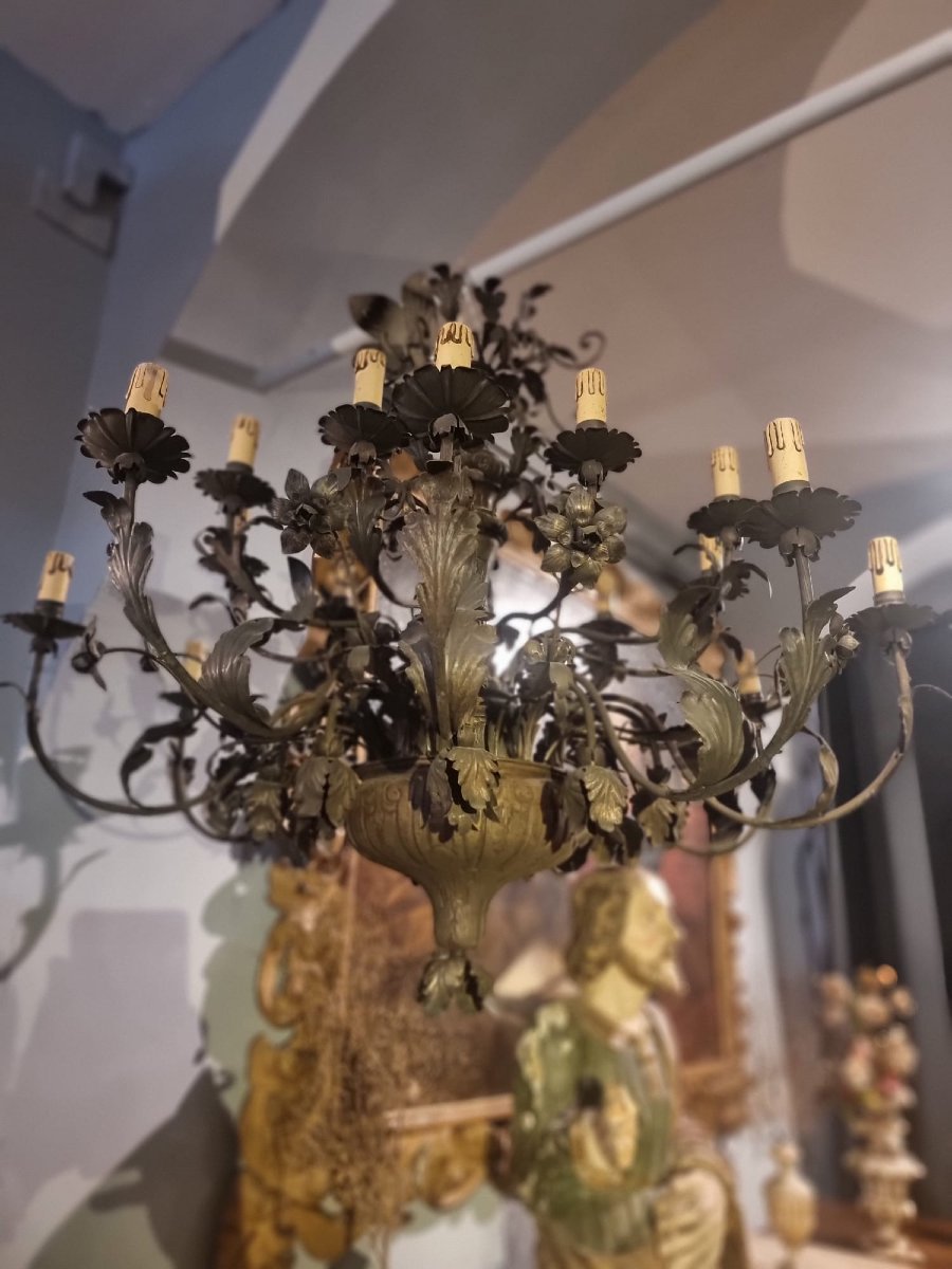 Coppia di lampadari in ottone-photo-4