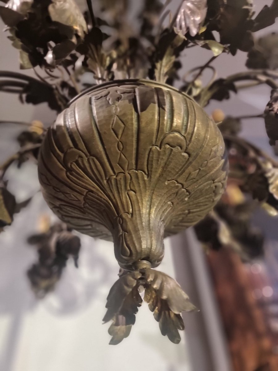 Coppia di lampadari in ottone-photo-4