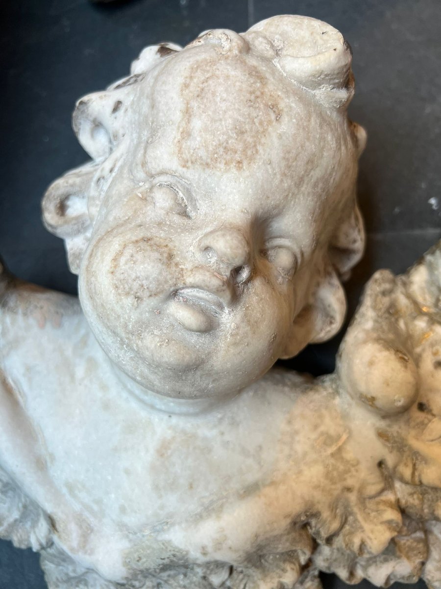 Coppia di putti in marmo XVII secolo-photo-1